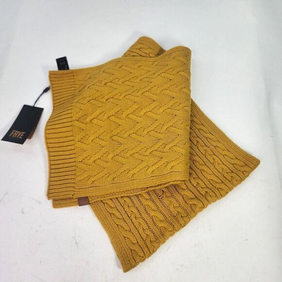 Frye Thick Cable Knit Scarf Brown Acrylic Warm Scarfs main image 5